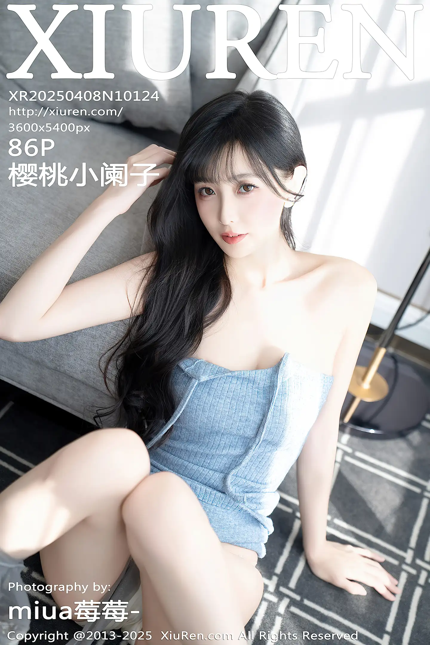 [XiuRen秀人网]No.10124_模特樱桃小阑子性感浅蓝色连衣短裙配灰丝袜秀曼妙身姿诱惑写真86P-秀人网 - XiuRen.Space